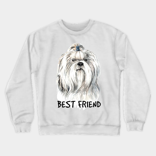 Funny dog Best friend Crewneck Sweatshirt by white.ink